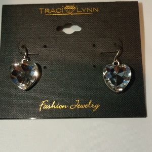 Traci Lynn Heart Shaped Wanted Crystal Earrings!